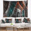 Tapisserie abstraite brune et bleue-28488431