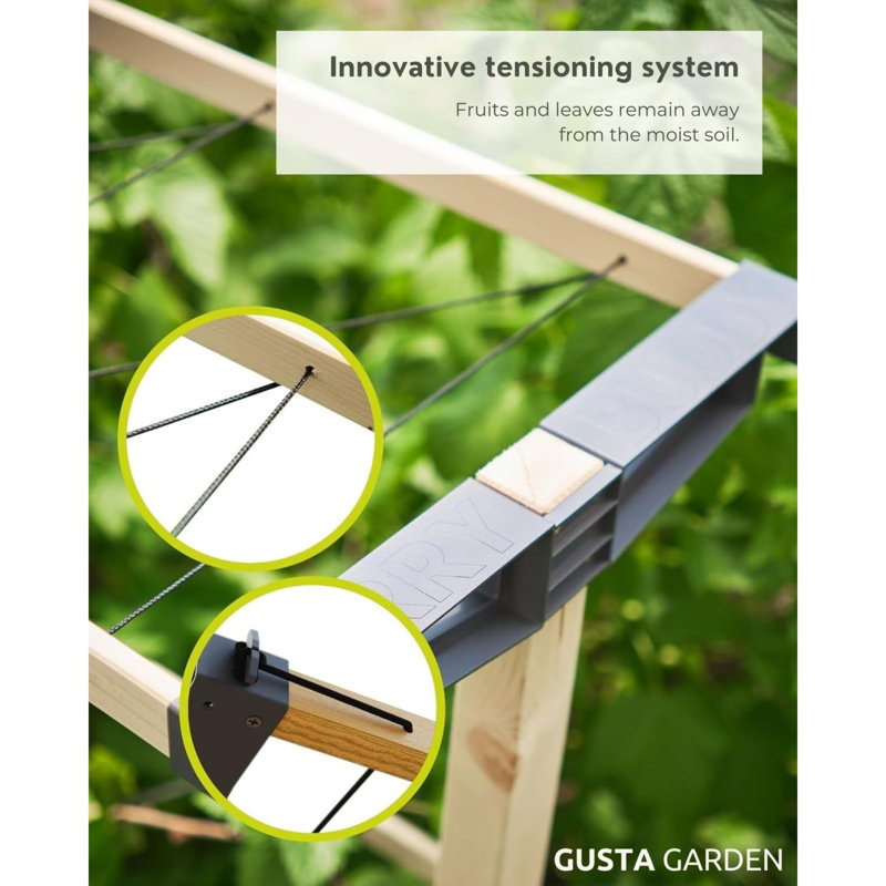 Berry Buddy Flexible and Expandable Wooden Trellis, Climbing Plant Support for Blackberries or Blueberries