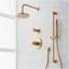 Vassor Pressure Balance Shower System with Slide Bar and Hand Shower - Brushed Gold-1762381796