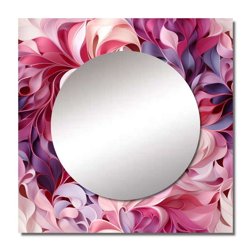 Liezel - Miroir carré abstrait Botanicals, 29 po x 29 po