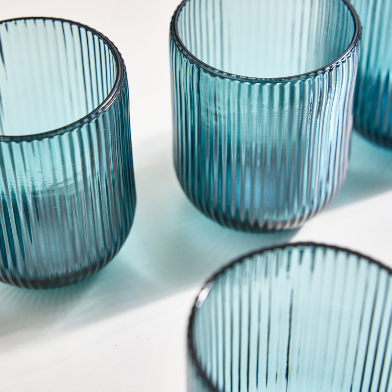 Chanyia Drinking Glass Set, 9.50" H, Blue