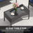 4-Person All-Weather Wicker Patio Conversation Set with Black Tempered Glass Tabletop and Cushions-2001704381