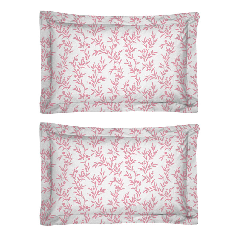 100% Cotton - Set of 2, Floral, Pink