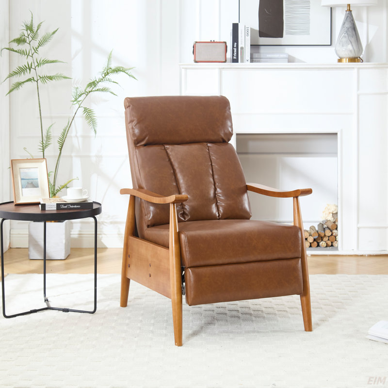 Fauteuil à cadre en bois, fauteuil d'appoint moderne pour le salon (fauteuil d'appoint), Marron clair