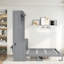 Grands lits escamotables avec bureau et panneau de fibres à densité moyenne gris moderne pour bureau à domicile