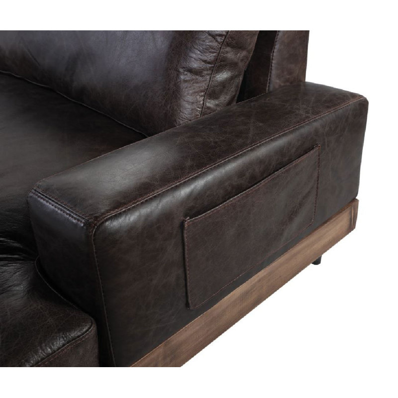 Canapé en cuir véritable 94,68 po Cadagan