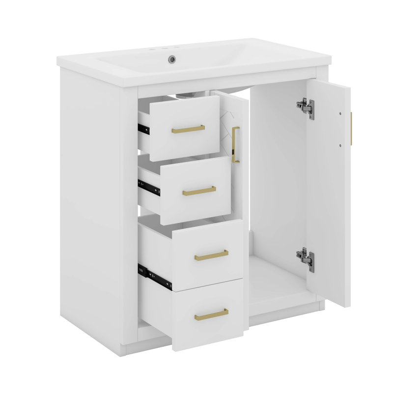 Ensemble de meuble-lavabo double 60 po avec lavabo double 60 po, Blanc