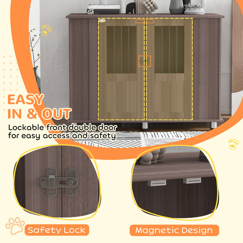 Furniture Style Crate with 2 Doors, 82cm H x 114cm W x 60cm D
