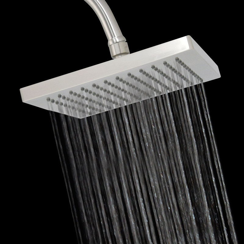 Pomme de douche carrée 1,7 GPM, Nickel satiné