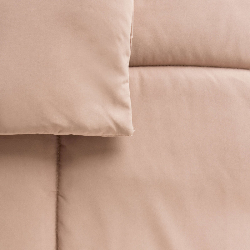 Polyester Baffle Box Stitch Comforter, Queen Comforter , Taupe