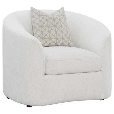 Refined Finish - Kyland Boucle Upholstered Sloped Arm Accent Chair Latte
