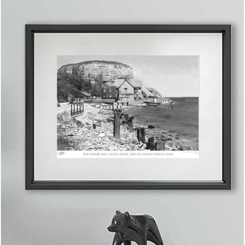 Red Wharf Bay, Castle Rock And Sea Garth House C1950 by Francis Frith - Single Picture Frame Print, 40cm H x 50cm W x 2.3cm D