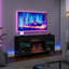 duraflame® Electric Fireplace TV Stand with Modern LED Lights and Storage, Black