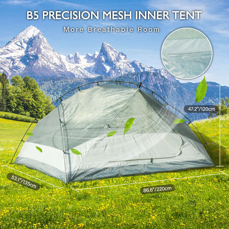 2 Person Tent, Orange/Gray