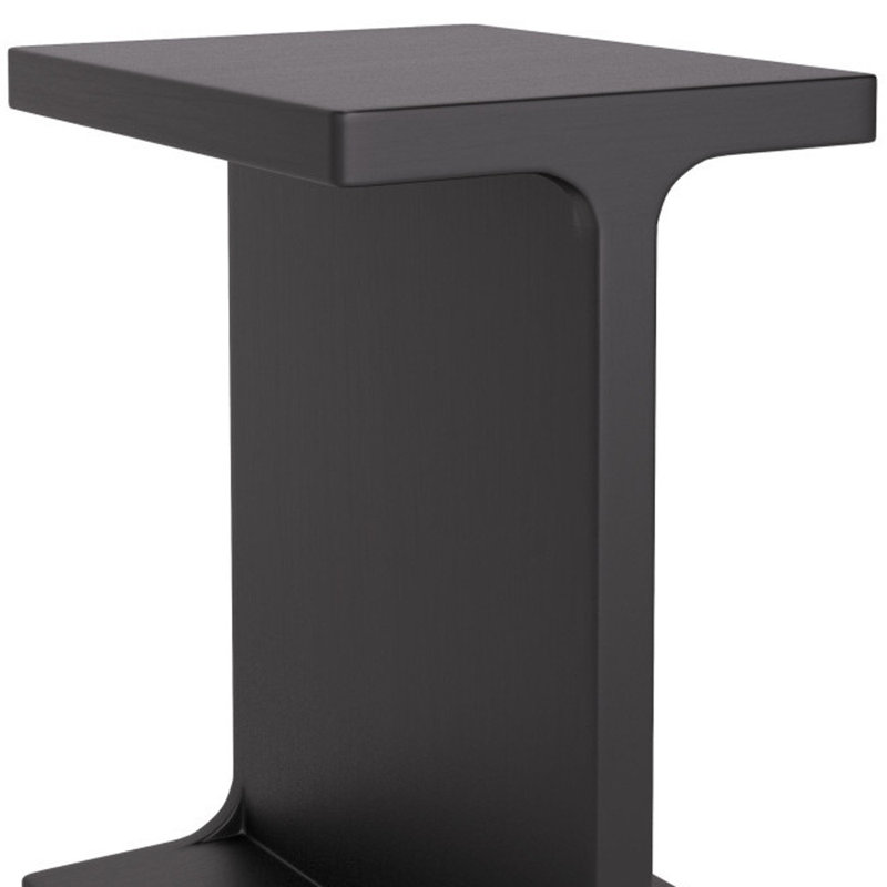 20" Black Solid Wood Pedestal End Table
