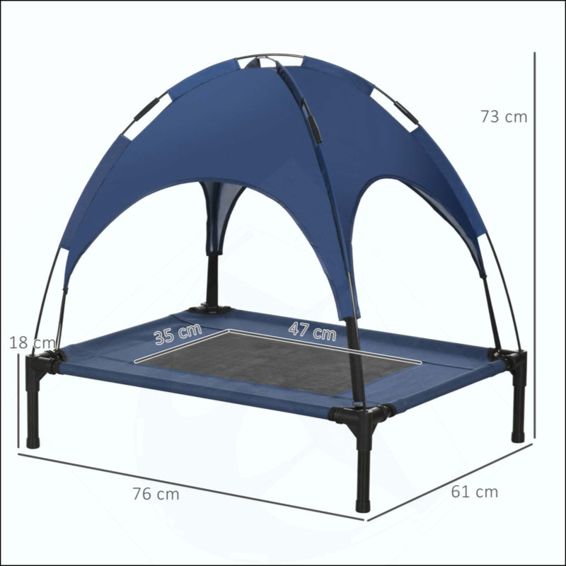 Lit surélevé portatif pour chien avec abat-jour de protection UV