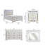 Ensemble de chambre avec très grand lit californien, rangement de tiroir, blanc, ensemble 5 pièces avec 2 tables de chevet, commode et miroir-128121124-128121120-128121122