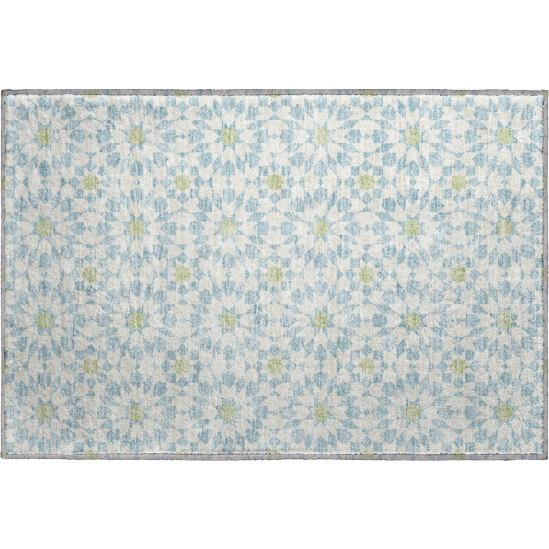 Premium Machine Washable Tweedy Sky Rug, Rectangle 1'8" x 2'6"