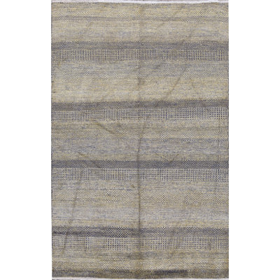 Tapis noir et jaune de haute qualité noué à la main