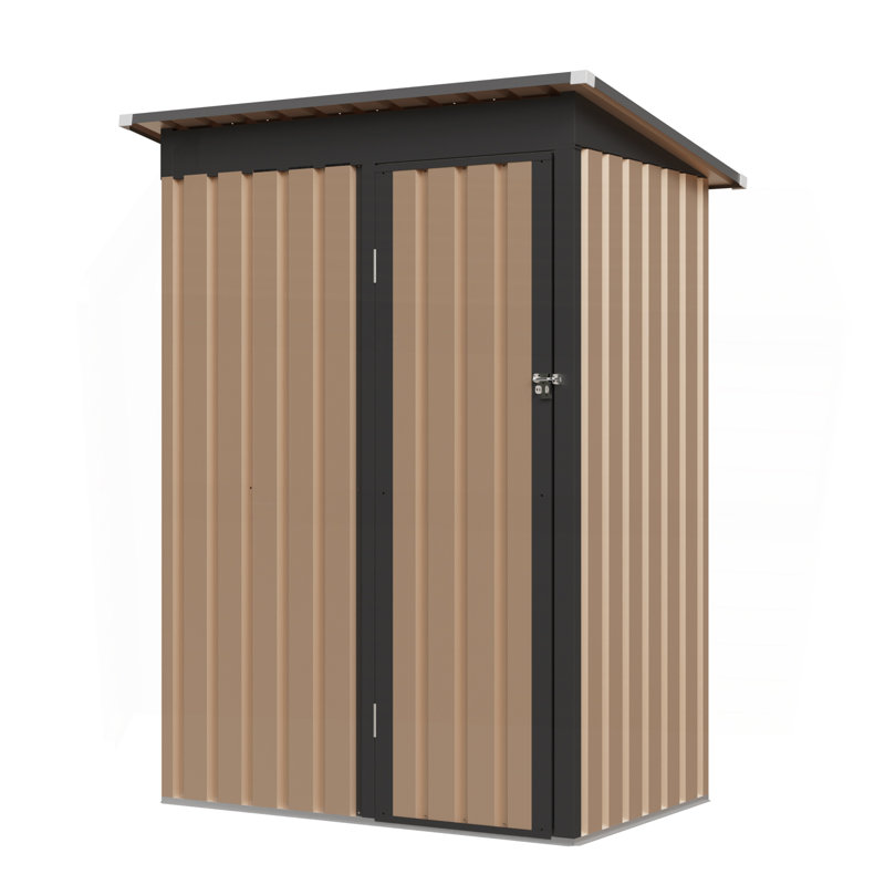 Abri de jardin en métal 4,27 pi x 2,42 pi 5 x 3 pi avec porte à charnière