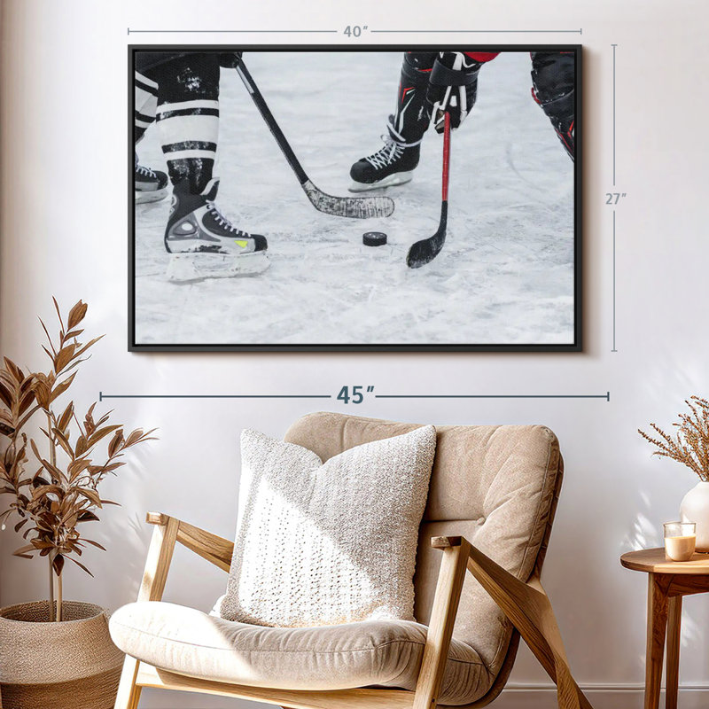 Impression sur toile de hockey sur glace, H 27 po x l 40 po