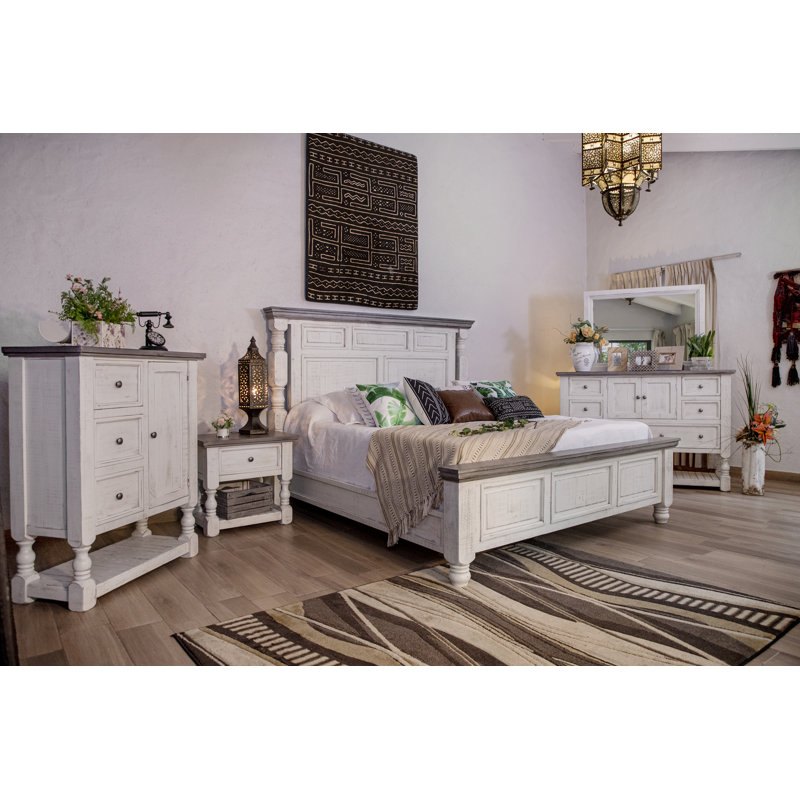 Stone Solid Wood Standard Bed