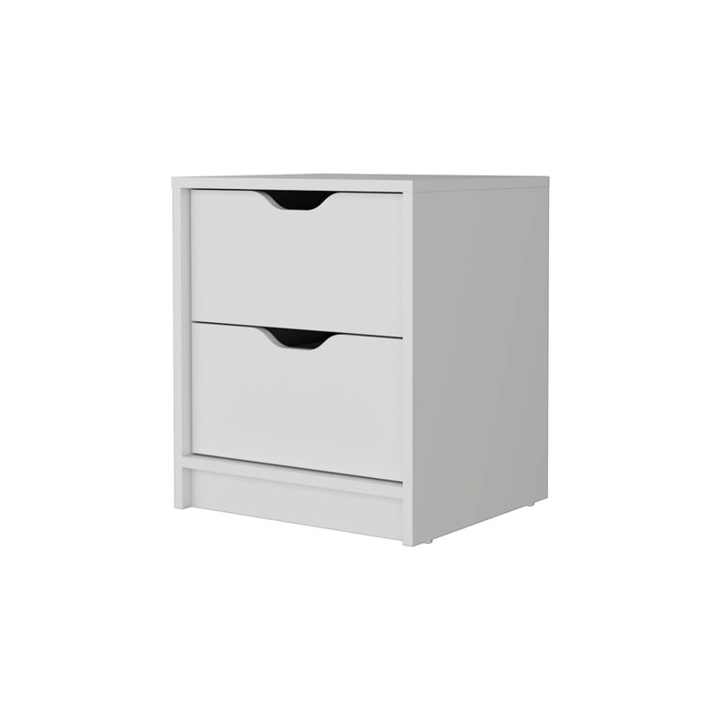2-Drawer Nightstand, White