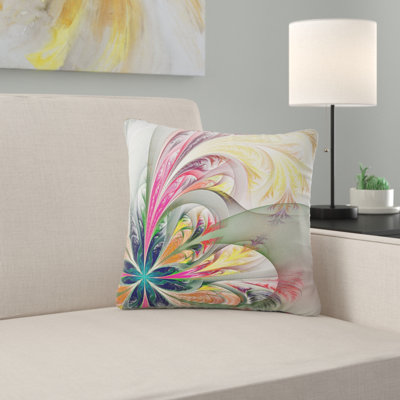 Multicolore fractal entrelacs - coussin à imprimé floral