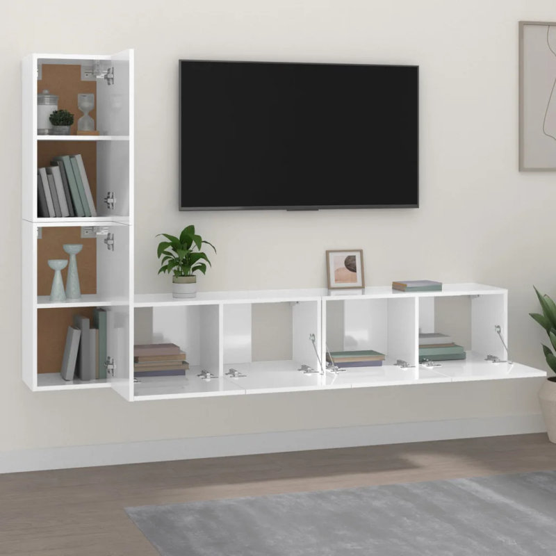 Unfinished Entertainment Centre for TVs up to 48", White, 190.5cm