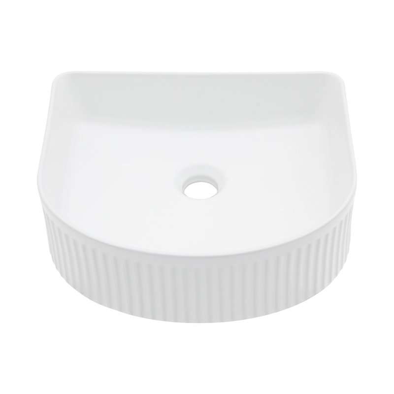 Lavabo de salle de bain en céramique blanche 15,69 "x 13,69"