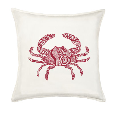  Crab Cotton Canvas Throw Pillow