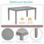 Table de salle à manger en bois pour 4 personnes, table de salle à manger pour petit espace, gris-1649974325