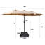 Parasol d'extérieur double 15 x 9 pi avec base rectangulaire rouille taupe