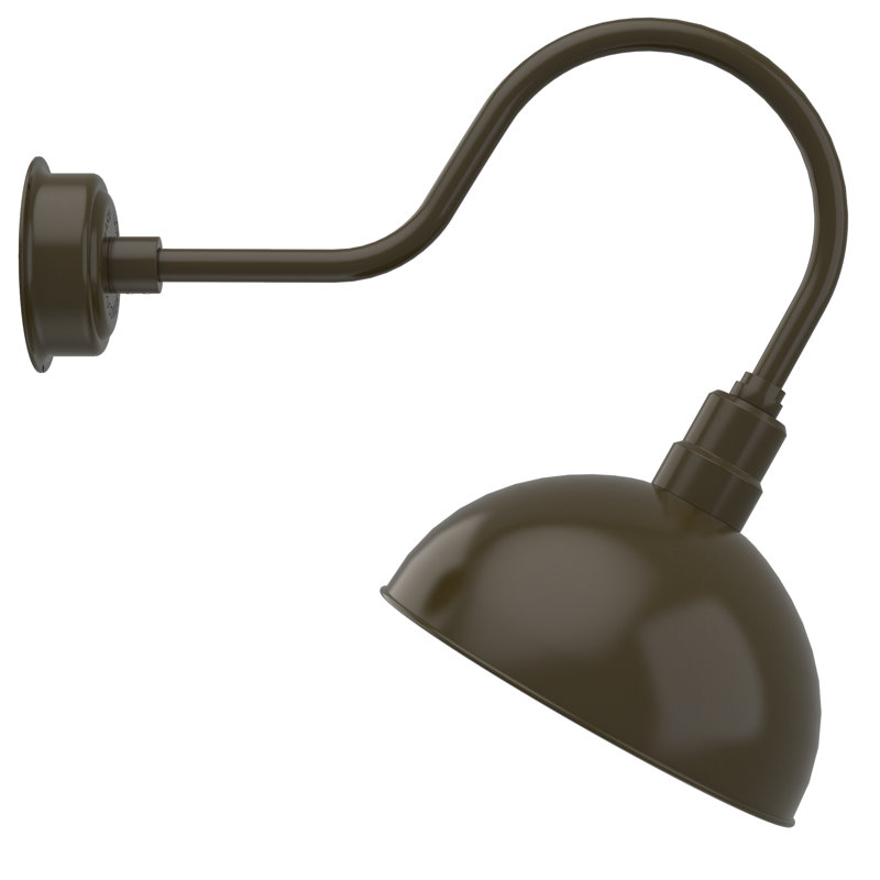 Luminaire de grange d’extérieur à del Dipkarpaz, H 8 po x l 14 po x P 12 po, Bronze acajou