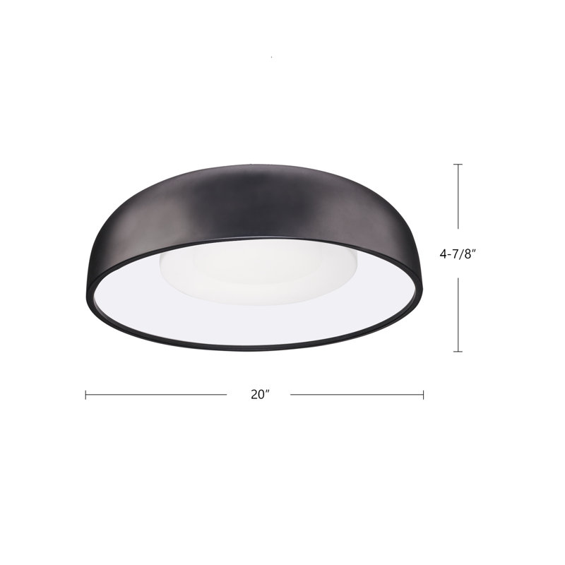 1 - Light LED Flush Mount, Black
