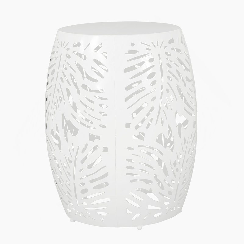 Metal End Table -Large, White