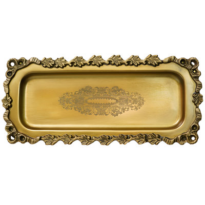 Light Luxury Brass Carved Tray | Rectangular Aromatherapy Cosmetic Storage Tray | Retro Home Art Ornament