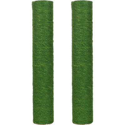 Natural Sisal Replacement Scratching Post, 15.7'' 2 Pieces M8 Cat Scratch Post Refill Pole Parts For Refurbishment, Include Screws