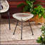 Table d'appoint en rotin Nusa avec plateau en verre trempé et base en polyéthylène durable, pour un décor extérieur et fonctionnel.-542179475