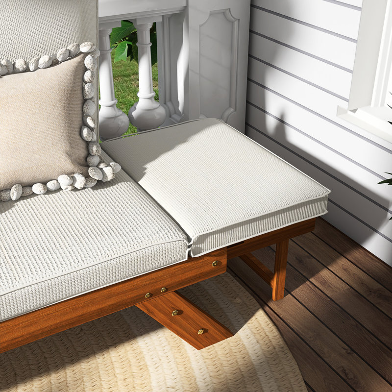 Canapé d'extérieur en bois ajustable Patio, Beige, Noyer