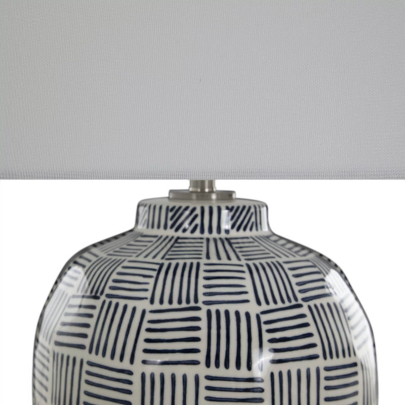 Liora Table Lamp, Blue Patterned Glaze