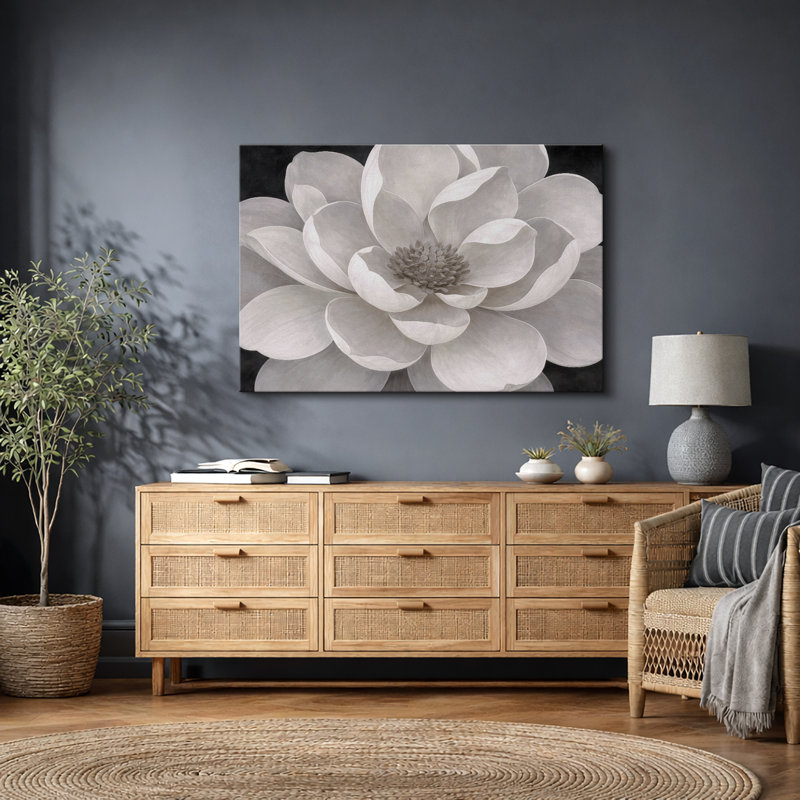 Art de Magnolia Blossom, photos de design floral élégant, impression sur toile encadrée, H 24 po x l 36 po x P 1,5 po