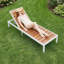 Lit de jour ergonomique inclinable pour le patio avec dossier réglable à 6 positions - Chaise longue d'extérieur pour la plage ou la cour-428859712