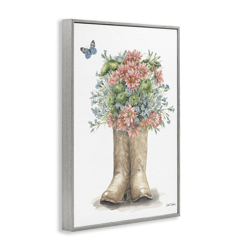 Bottes de fleurs sauvages de l'Ouest, estampe numérique encadrée par Leslie Trimbach, Estampe numérique Farmhouse