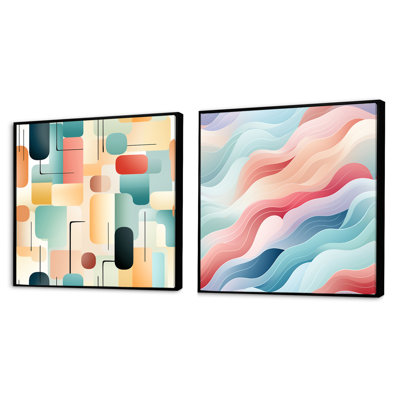 Crisey - Abstract Shapes Square Collage Set Of 2