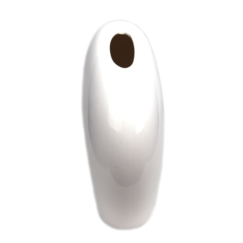 Vase de table Global, Blanc, H 10 po x l 11,5 po x P 3,5 po