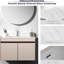 Dessus de meuble-lavabo de salle de bain 37 po - Pierre frittée blanche, dosseret de 4 po de hauteur, lavabo central rectangulaire, trous de robinet pré-percés, comptoir en pierre 37 po avec dosseret et trou