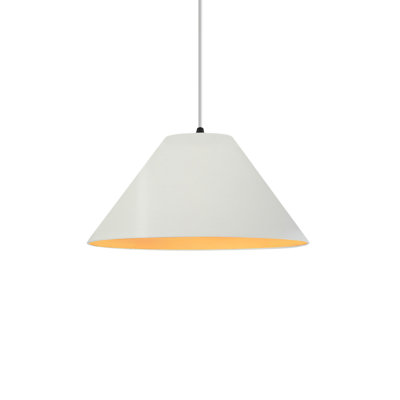 Radiance - luminaire suspendu 1 lumière Avola - blanc mat avec intérieur champagne doré - noir mat - l 11 po x H 5,5 po - ampoule remplaçable - cordon blanc