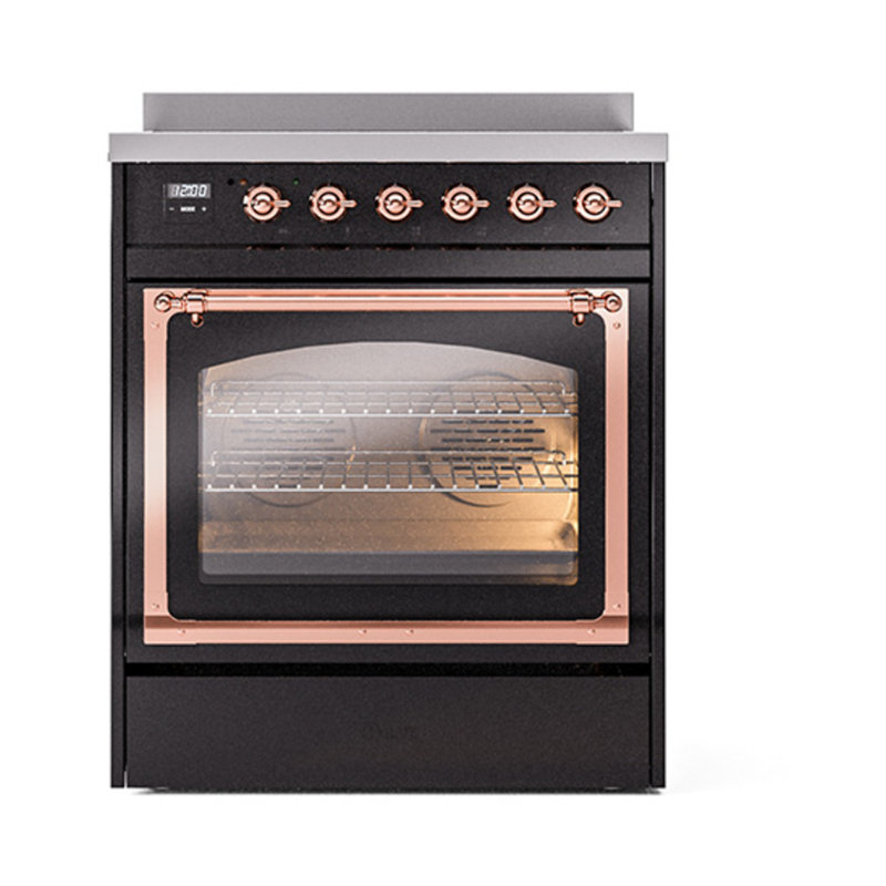 ILVE Nostalgie II Noblesse 30 in Induction Range, Glossy Black/Copper
