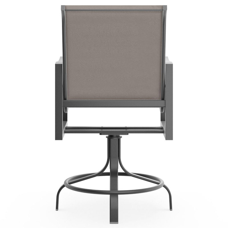 Nico Outdoor Swivel Bar Stool, Graphite, Pewter